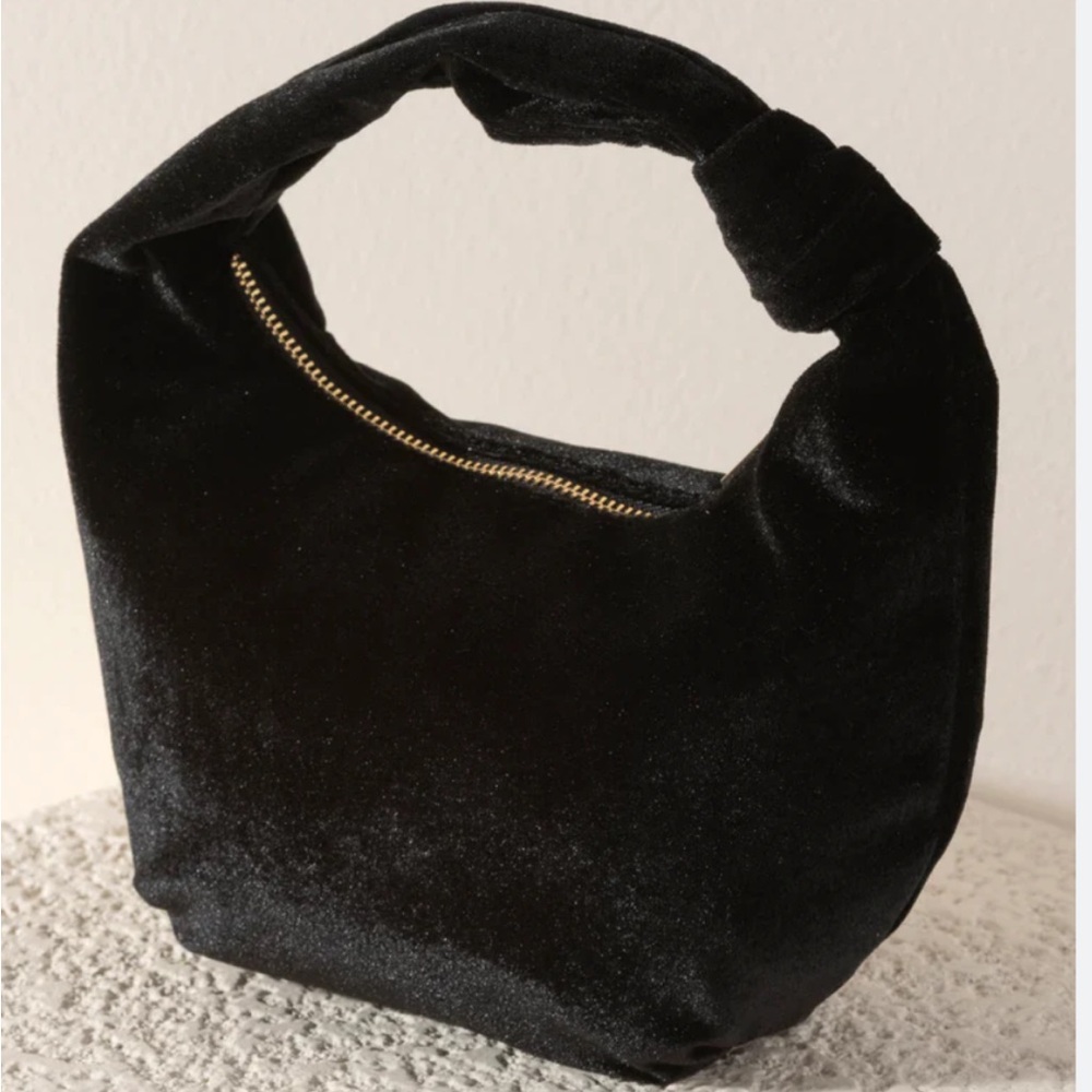 Shiraleah Chrissy Black Velvet Top Handle Handbag - NWT